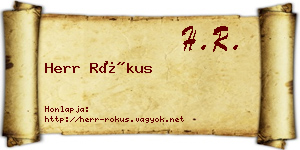 Herr Rókus névjegykártya